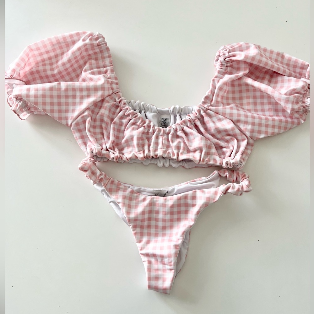Pink Gingham Bikini Set